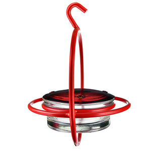 Mosaic Birds Hummble Hummingbird Replacement Lid displayed with a bird feeder hook, emphasizing its role as a single replacement lid available per customer.